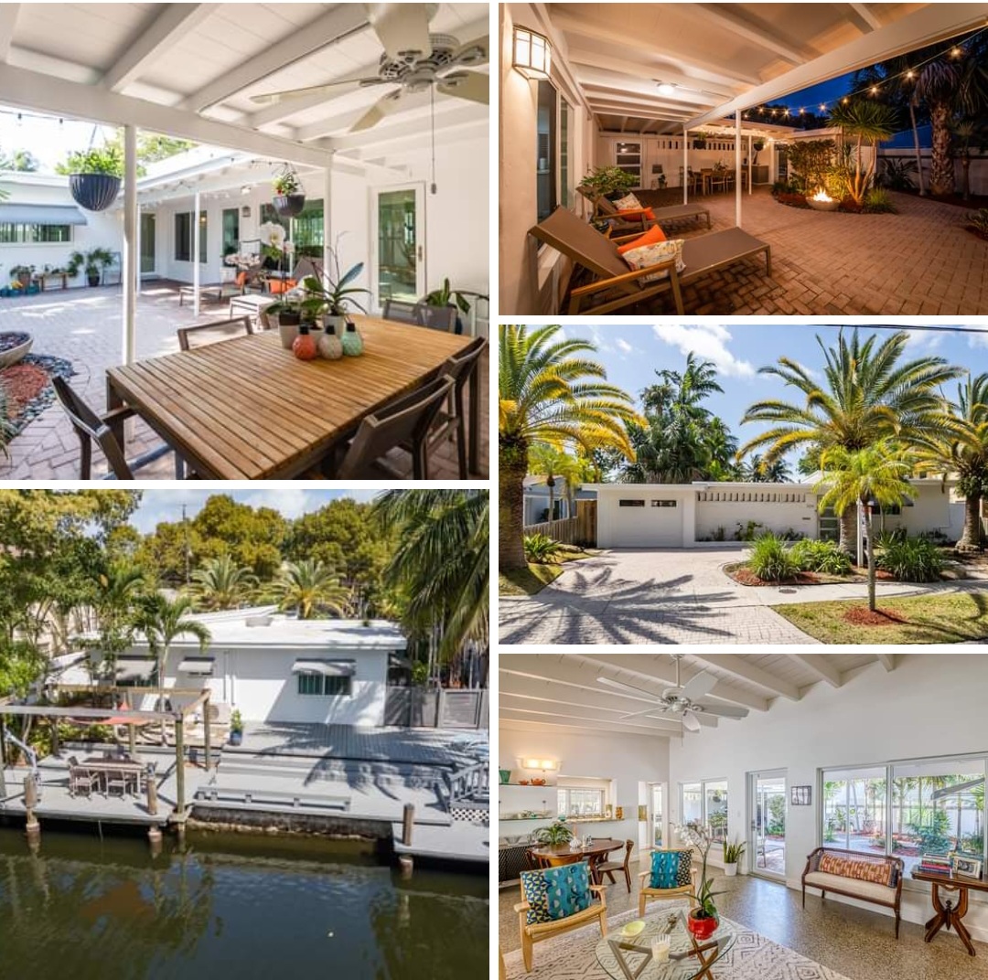 One of my FAVORITE houses listed this YEAR! Mid Century Waterfront Home - Sophisticated &amp; Chic South Beach Courtyard Vibes #FortLauderdale #FortLauderdalesRealtor #$exy $649,000 🥳🤯