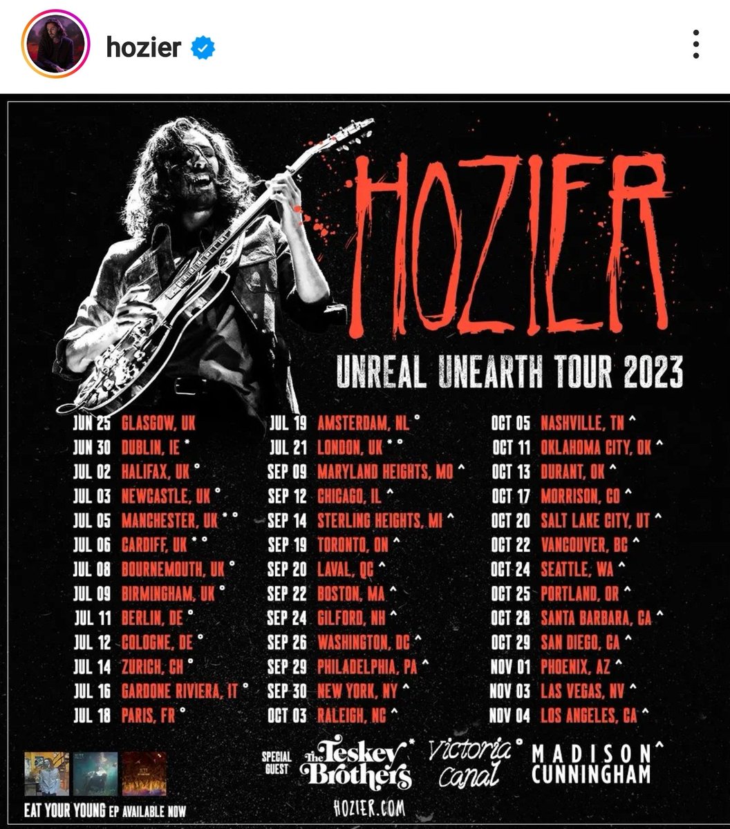 FYeahHozier's tweet photo. Super sad and disappointed I wasn't able to get tickets for the SF show. Ticketbastard truly the bane of real music fans around the world, isn't it? Tix already being resold for over face value and I refuse to pay scalpers. What an absolute hot mess.
.
.
#hozier #unrealunearth https://t.co/5Zd4FQRxtb