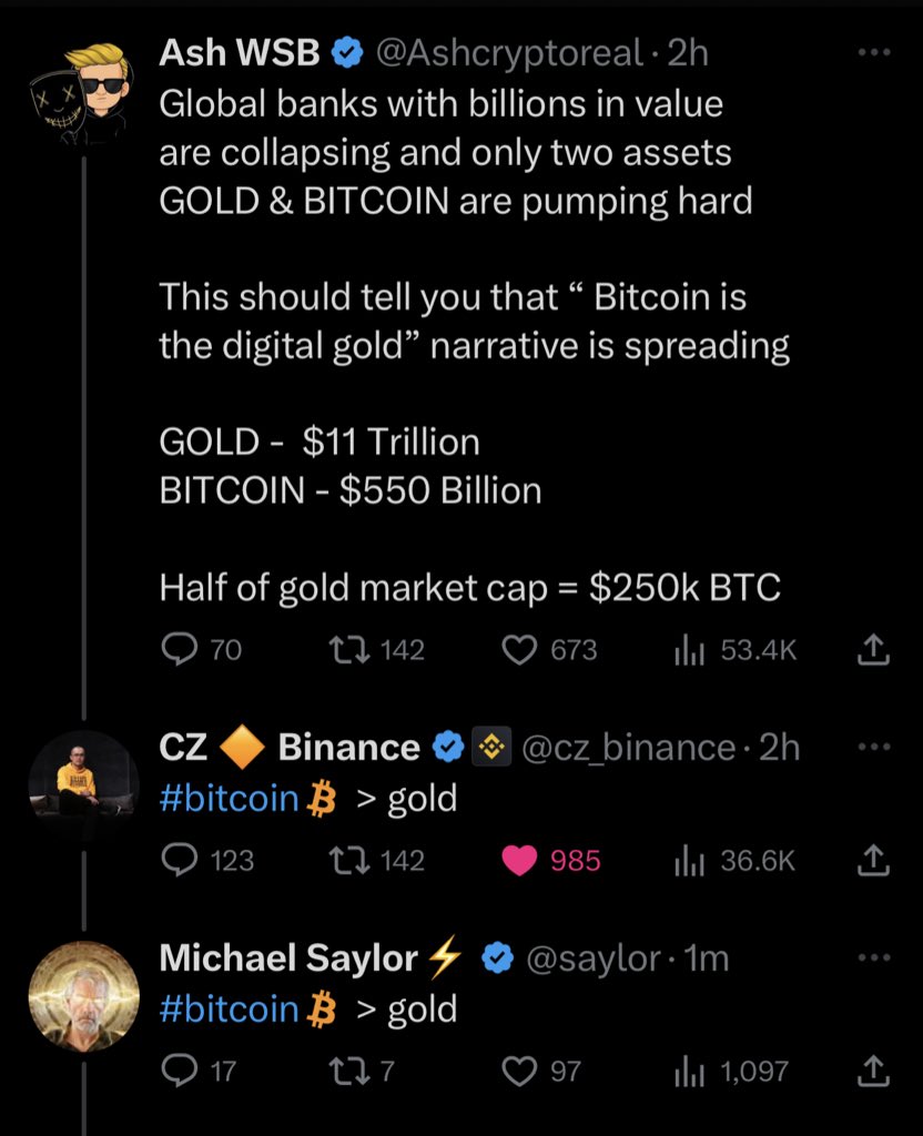 AshCrypto's tweet photo. #Bitcoin > Gold https://t.co/vSd1u5YAXV