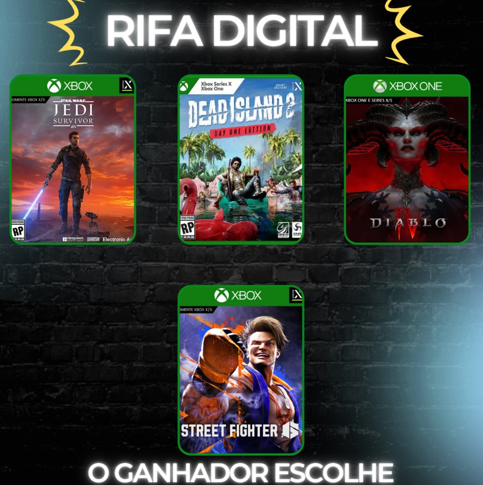 WiiillzeraTV's tweet photo. Segunda edição 🤯

🔸R$5,00

🔸O ganhador escolhe o jogo e a plataforma

🔸Dois ganhadores,um jogo pra cada

🔸maiores informações na descrição da rifa(site)

🔸Todos que derem RT participarão do sorteio de dois números

🔸 Link 👇🏻 https://t.co/MFbUGI6qqa https://t.co/mOJfoY42x0