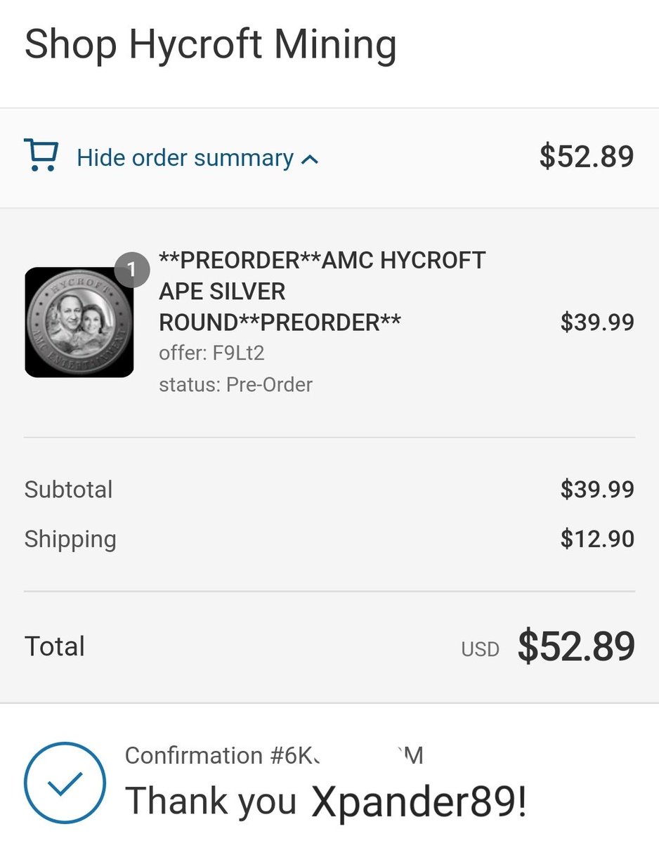 Pre-ordered My #AMC &amp; #HYMC #APE Silver Round! Thank you <a href="/DianeG_CEO/">Diane Garrett</a> &amp; <a href="/AndrewHuotte/">Andrew Huotte</a>! ⛏️