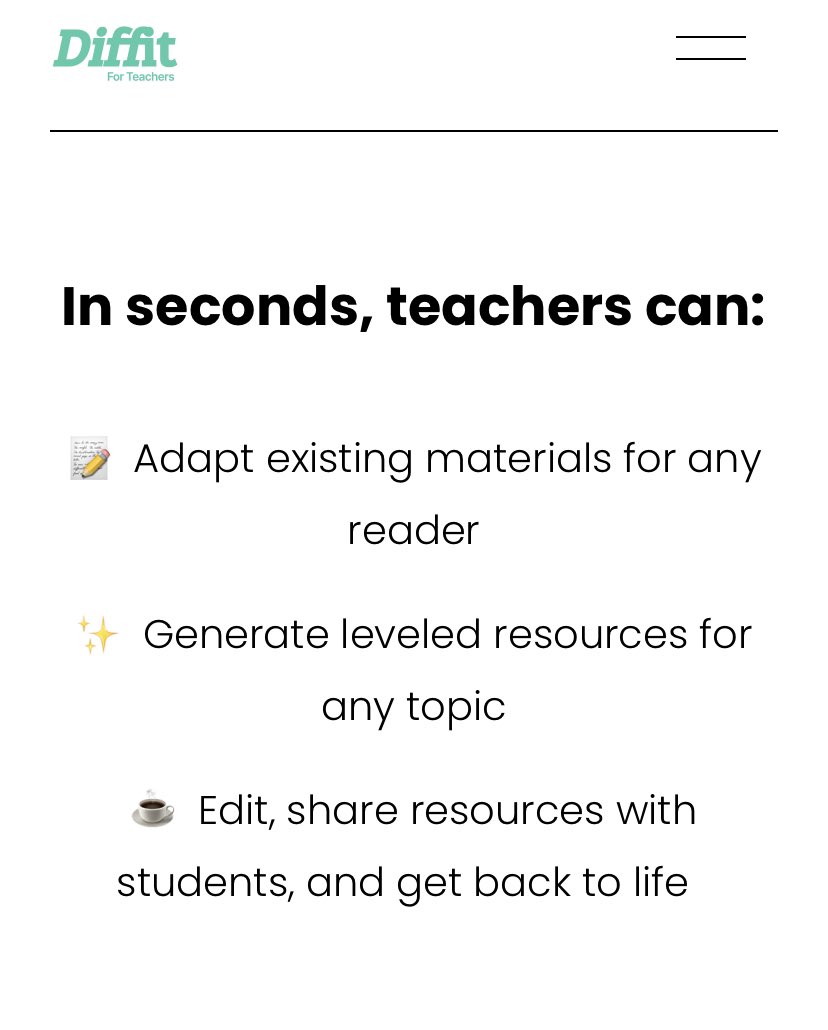 Kara Brem (@mrsbrem) on Twitter photo 👀Check out beta.diffit.me! Made to save teachers time and create new possibilities for differentiation, scaffolding and lesson prep…and it’s FREE!
{Created by <a href="/itsvladg/">Vlad Gutkovich</a> & Adam Black, two fellas in #edtech really in tune with what teachers & students need.}🎯 👀Check out beta.diffit.me! Made to save teachers time and create new possibilities for differentiation, scaffolding and lesson prep…and it’s FREE!
{Created by <a href="/itsvladg/">Vlad Gutkovich</a> & Adam Black, two fellas in #edtech really in tune with what teachers & students need.}🎯