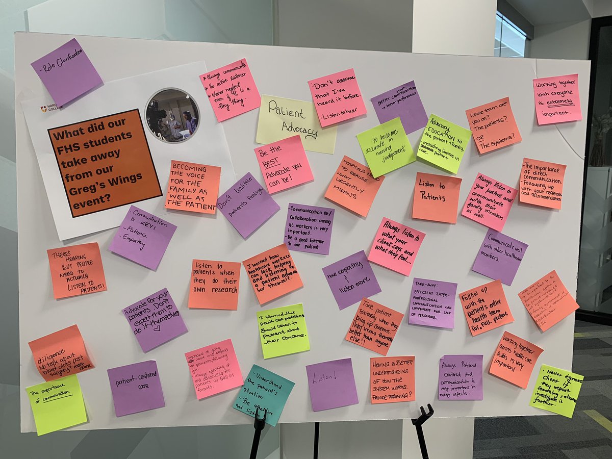 BevSuntjens's tweet photo. Yesterday I shared the success of the @NorQuest Faculty of Health Studies @gregswings conversation with 175 students from 11 health programs there. But the impact of these take-always? Immeasurable.  These students will indeed be Difference Makers in a system that needs them. https://t.co/OxoIPHBA6G