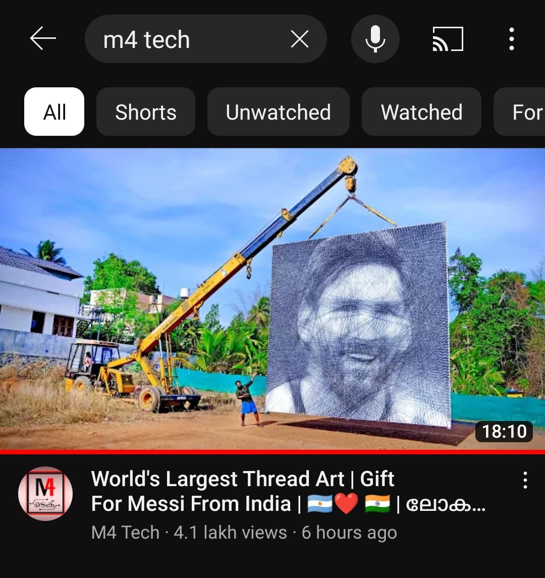 World Largest Thread Art of Leo Messi By M4tech.
Kerala ❤️✨
🇮🇳
#m4tech 
 #Messi𓃵 #leomessi #argentina
youtu.be/JyZdLLVUtdI