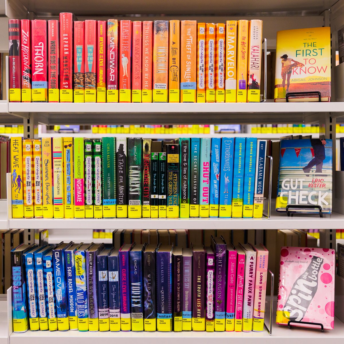 DEWEY who? ORANGE you glad we updated our shelves! We've RED this BLUE system is the fastest way to find your books. TEAL us what you PINK of it in the comments below! 🌈 #AprilFools