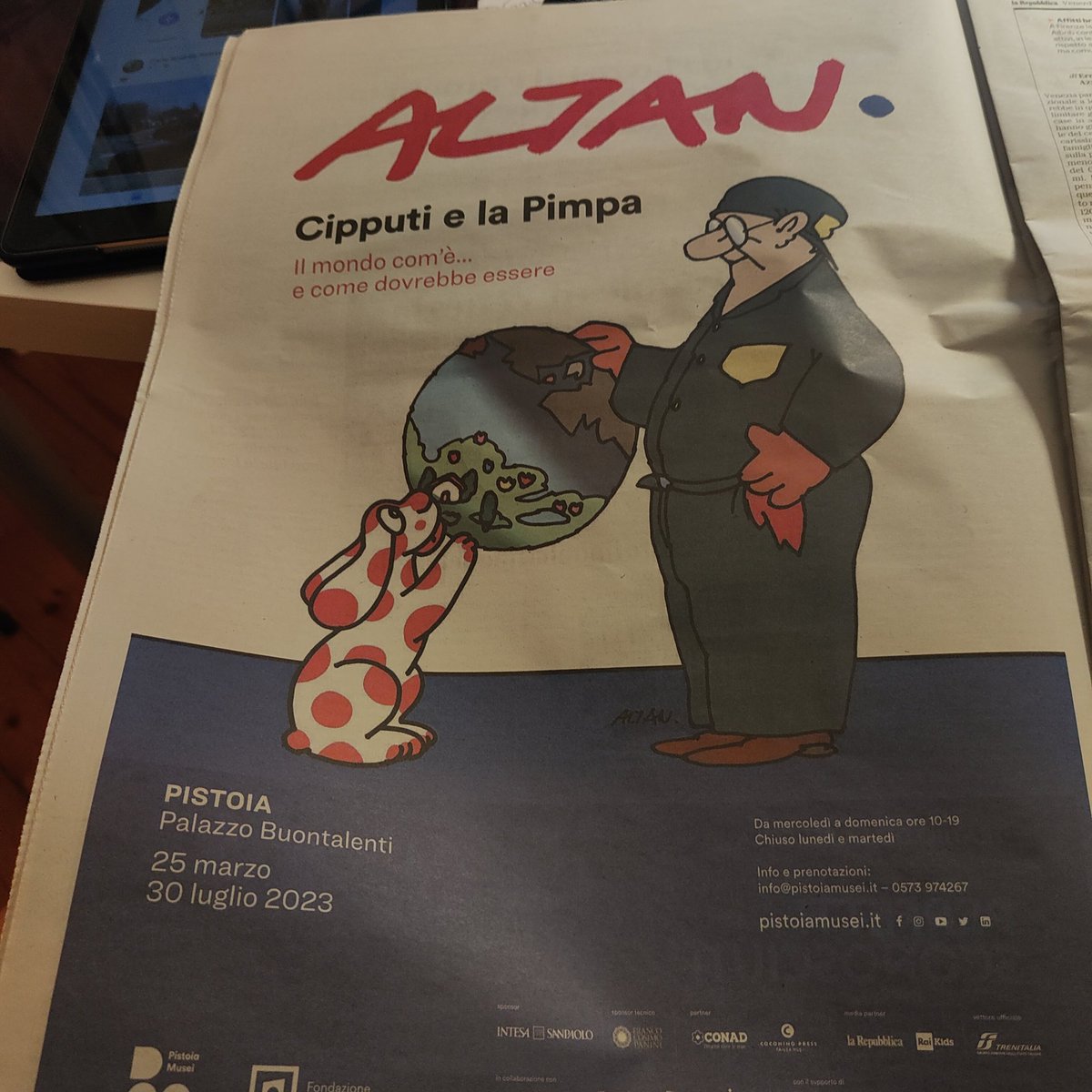 Da domani fino all'estate a Pistoia c'è una mostra di #Altan @ArchivioAltan Sarebbe da andarci.