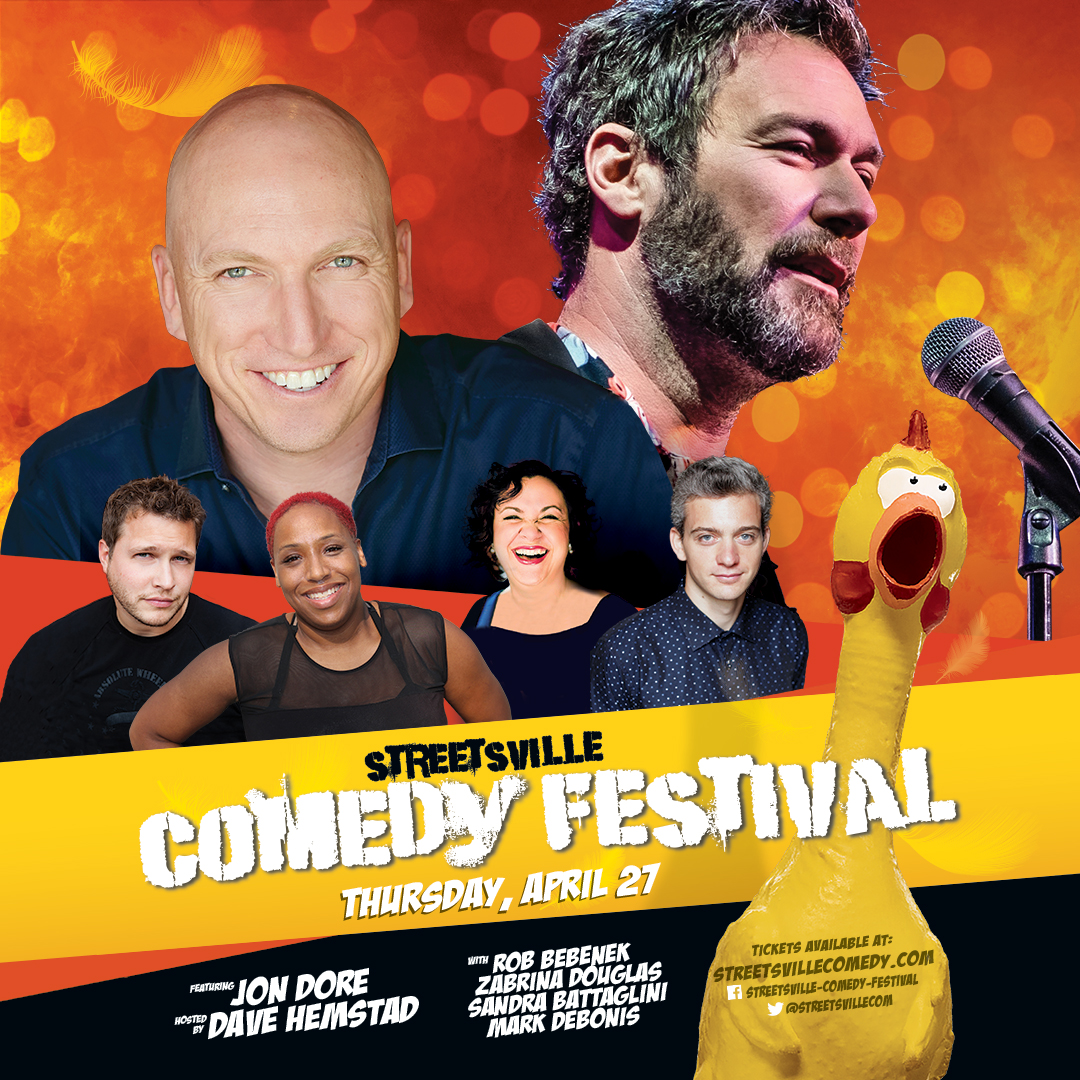 ONE NIGHT ONLY! Catch <a href="/TVsJonDore/">Jon Dore</a> and the rest of our motley crew: <a href="/davehemstad/">davehemstad</a>, @rob_bebenek, <a href="/sandrabatt/">sandra battaglini</a>, @thefunnyrn, @TheMarkDebonis April 27th. Grab your tix right over here >> streetsvillecomedy.com Presented by <a href="/StreetsvilleBIA/">Streetsville BIA</a>
