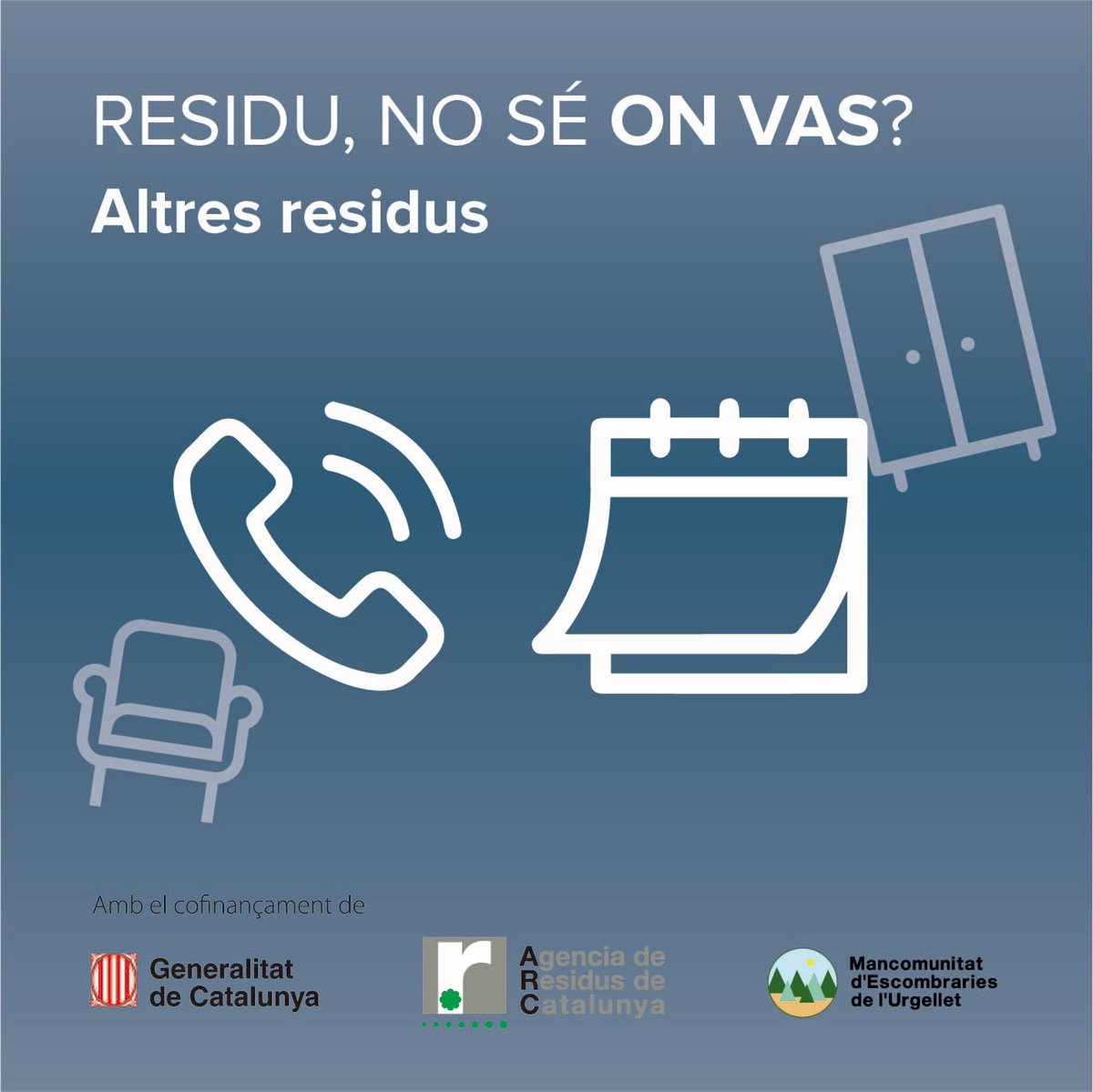 MancoUrgellet's tweet image. El servei de recollida de mobles i voluminosos es fa els dimecres al matí de forma setmanal a La Seu i quinzenal a la resta de municipis.
Per demanar aquest servei cal trucar al telèfon: 973 35 56 00 o 900 70 10 46
#cpinnovació
#selectiva
#laseu