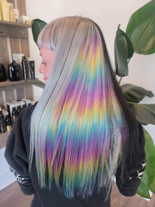 Holographic hair 🌈💕  Hair credit to Taylor Mills  #hair #sammiebeare #rainbow #holographichair #babe<a href="/tag/love"class="tags"><span>#love</span></a><a href="/tag/hair"class="tags"><span>#hair</span></a><a href="/tag/foryou"class="tags"><span>#foryou</span></a><a href="/tag/babe"class="tags"><span>#babe</span></a><a href="/tag/rainbow"class="tags"><span>#rainbow</span></a><a href="/tag/pastel"class="tags"><span>#pastel</span></a><a href="/tag/aesthetic"class="tags"><span>#aesthetic</span></a>