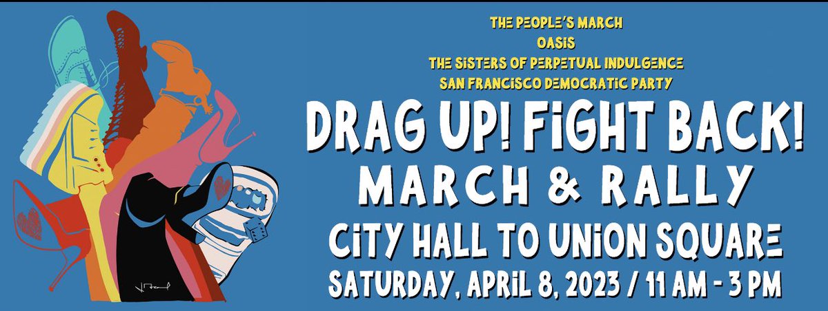 🚨THIS IS NOT A DRILL🚨Our community is under attack. Protest anti-trans and anti-drag legislation. Drag is not a crime. LGBTQ rights are human rights. DRAG UP! FIGHT BACK! <a href="/SFSisters/">The Sisters of Perpetual Indulgence</a> <a href="/SFDemocrats/">SF Democratic Party</a> <a href="/sfoasis/">OASIS</a> #PeoplesMarch