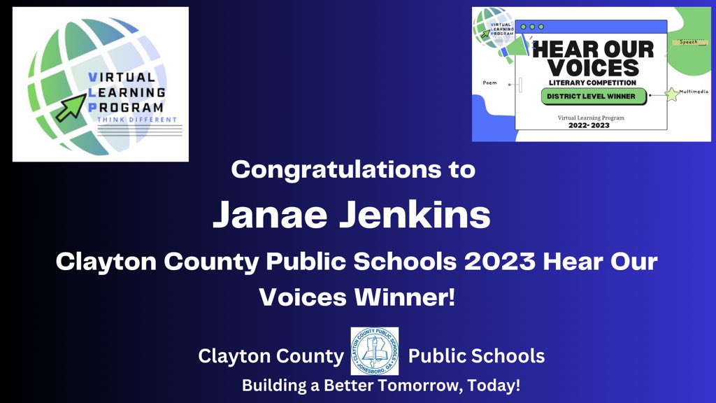 mrs_way1's tweet photo. Congratulations to the @CCPSVLP scholar for being a district winner for Hear Our Voice Literary Competition. @Dr_CarynHTurner @CCPSVLP #ThinkDifferent #vlp https://t.co/BAhjM3SGYR