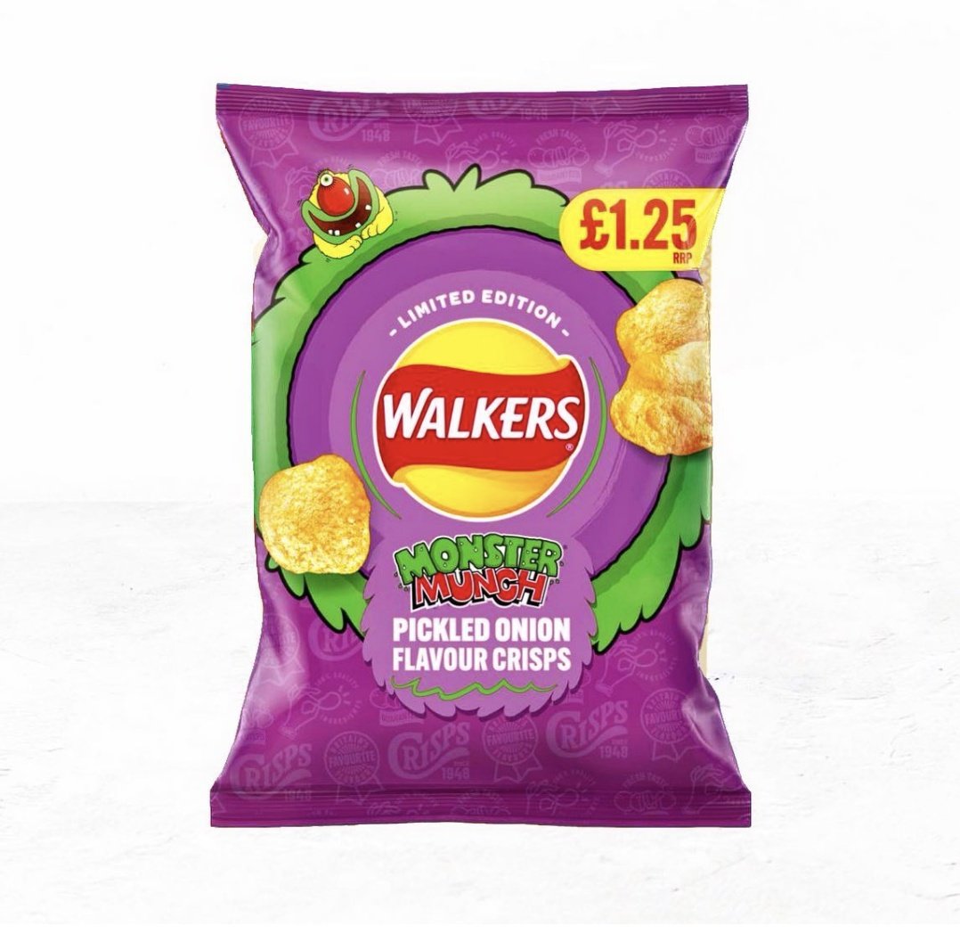 Paging <a href="/nomadicrevery/">evil john robins</a> - Walkers are releasing Pickled Onion as a normal crisp flavour again under the banner of a #collab