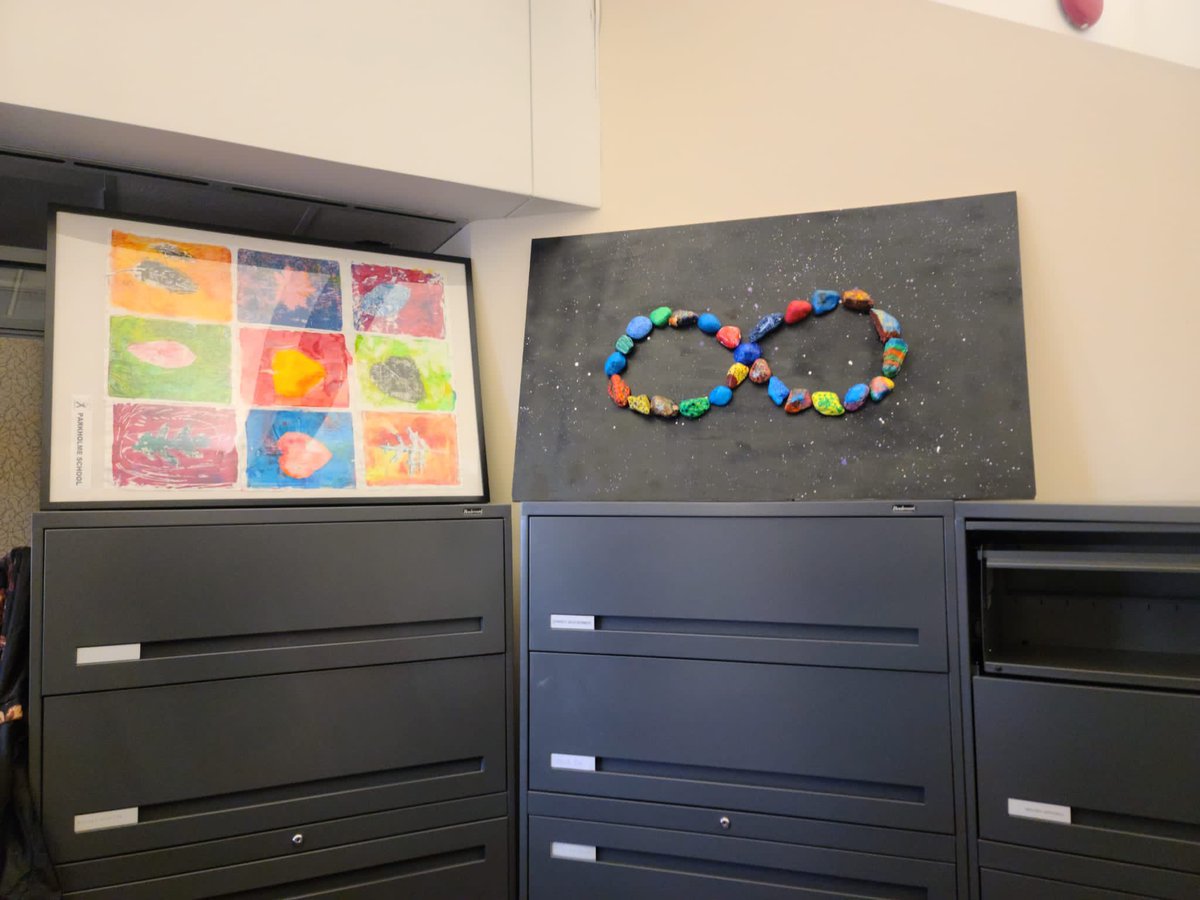 Now on display - 3rd floor CBO - a collective art piece by the SUCCESS students at <a href="/HMBSSBlizzards/">Harold M. Brathwaite</a> celebrating diversity! It is titled “Infinite Diversity with Neurodiversity” and comes just in time for Autism Acceptance Month! Thank you to Mr. E and team for this project! ❤️