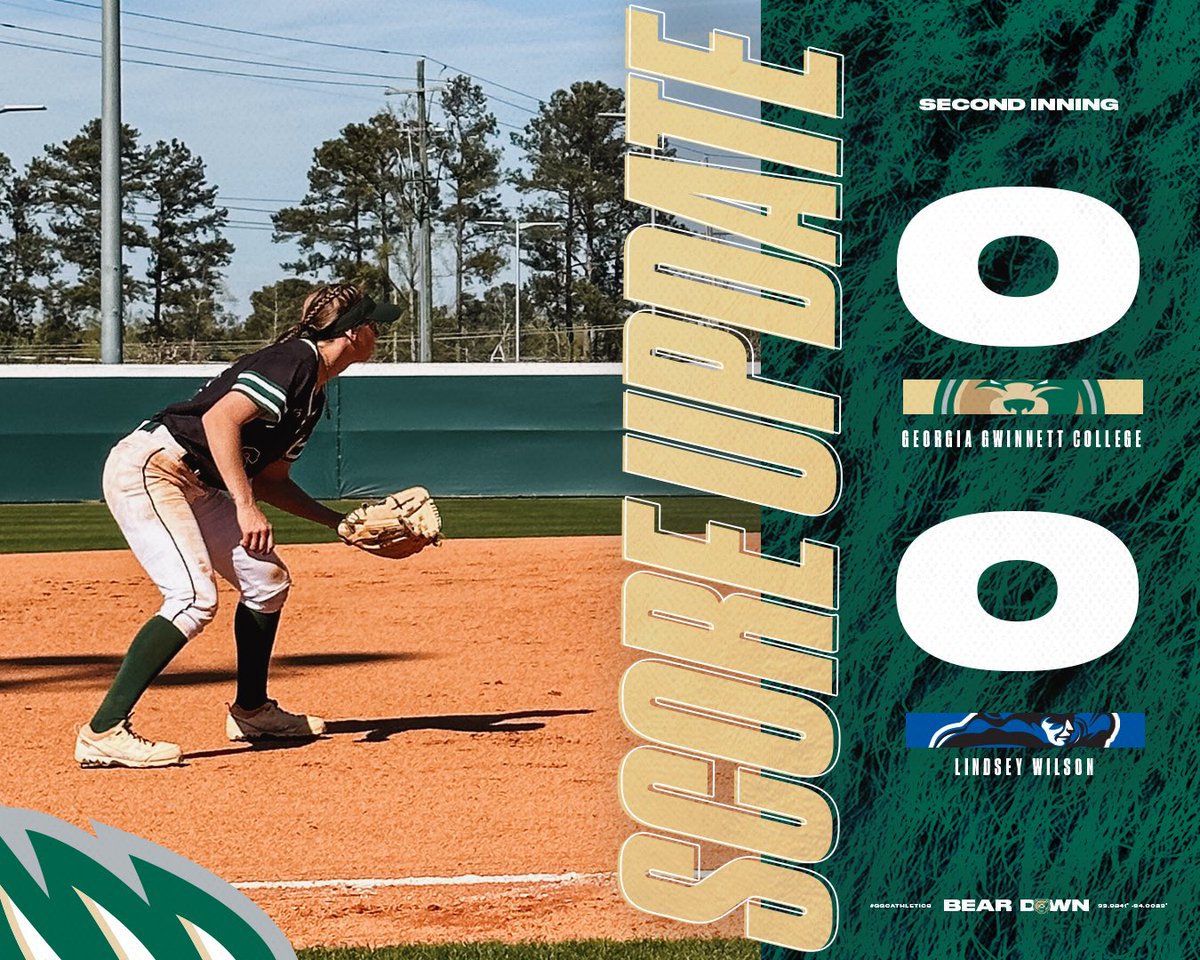 adamdwalters's tweet photo. Locked in a battle after 2 innings. 

@GGC_Softball #BearDown https://t.co/AIjdrVdFkH