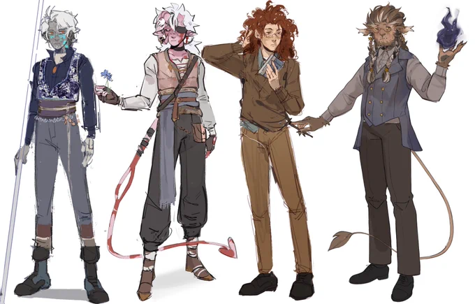 All the ttrpg characters I'm currently playing,,, look at these guys 