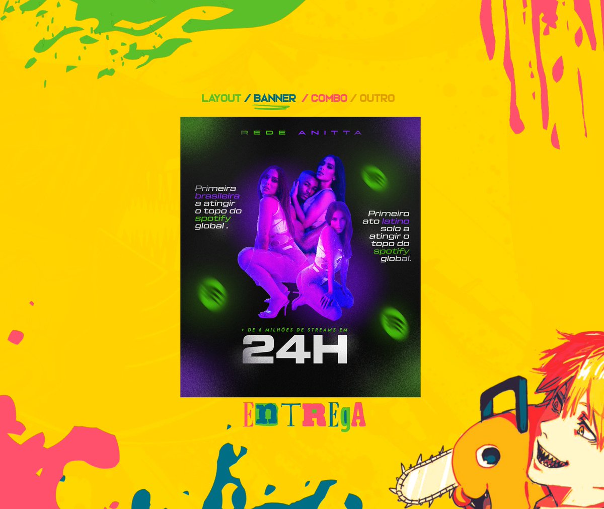Entrega de banner.
Muito obrigada por confiar no meu trabalho, volte sempre! 💕
Se interessou pelo trabalho? Venha já encomendar seu pedido pela DM! :)