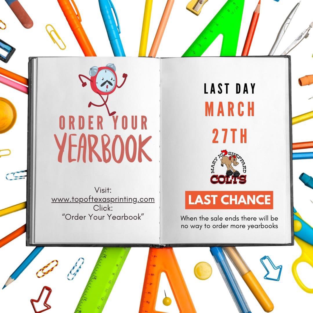 3 More Days.  Get your yearbook before it’s too late!