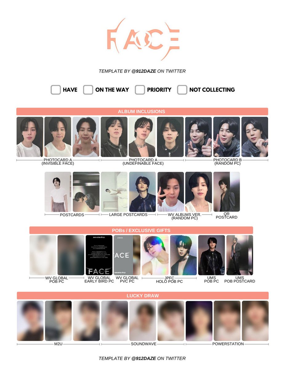 BTS JIMIN FACE PC PHOTOCARD WISHLIST TEMPLATES✨ [UPDATE] + Better