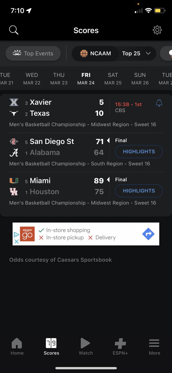 Big_Halc's tweet image. Why is the @espnapp not showing the Creighton vs Princeton score