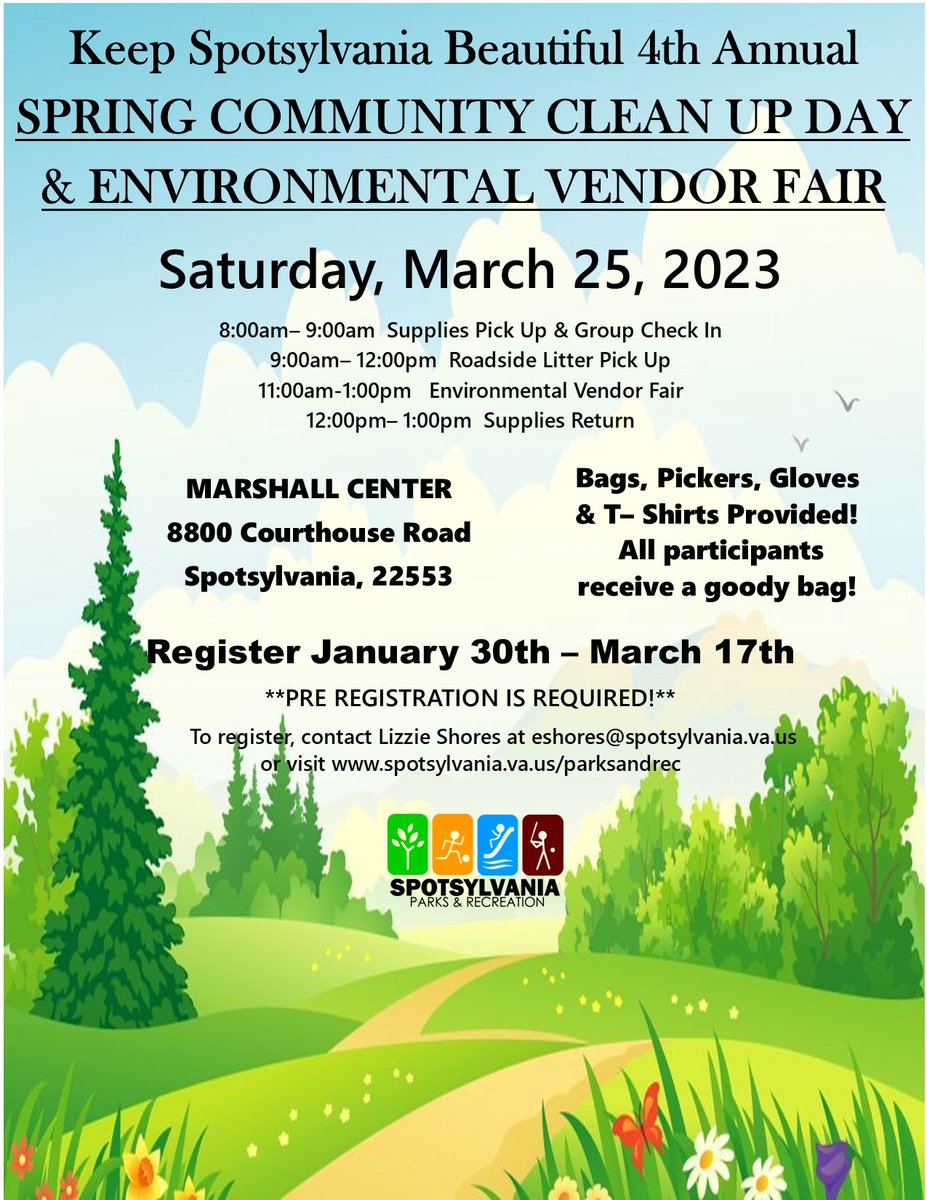 Community cleanup day and environmental fair at the Marshall Center Saturday, 3/25 is CANCELLED. No rescheduled date.