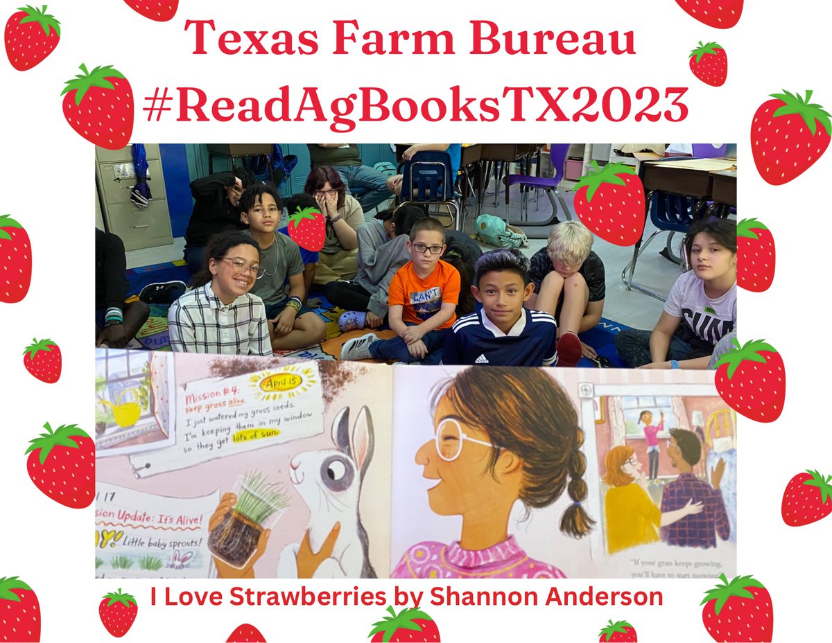 We are so “Berry” happy that we got to be a part of read Ag day! 5A loved this book! @WaxahachieISD @ShackelfordWISD @TexasFarmBureau #ReadAgBooksTX2023 #ILoveStrawberries