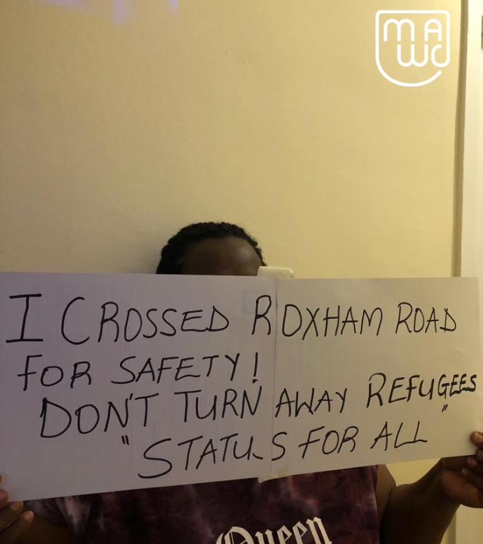 MWACCanada's tweet photo. With just hours left before refugee crossings from the US become dangerous and deadly, our members have a message for PM @JustinTrudeau! 

Join us in sending a message right now! https://t.co/RkeQ1WSb8o https://t.co/5Csf3uqbNB