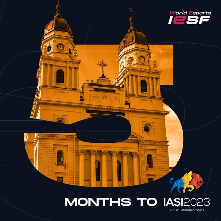 5 mesi… 🤫
24.08.2023 🔜 

#IESF #WorldEsports #Gaming #Iasi2023 #WEC23
<a href="/IeSF_Master/">Esports fan</a>