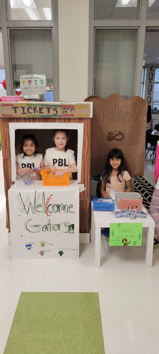 "House Party" and "Welcome To The Jungle" are officially open! These Gators did a great job running the ticket stands today for our classroom arcades! Can't wait to keep the fun going next week!  <a href="/MissRogersGPE/">Kaitlyn Rogers</a> #GoGPGators #1stGradeEconomics