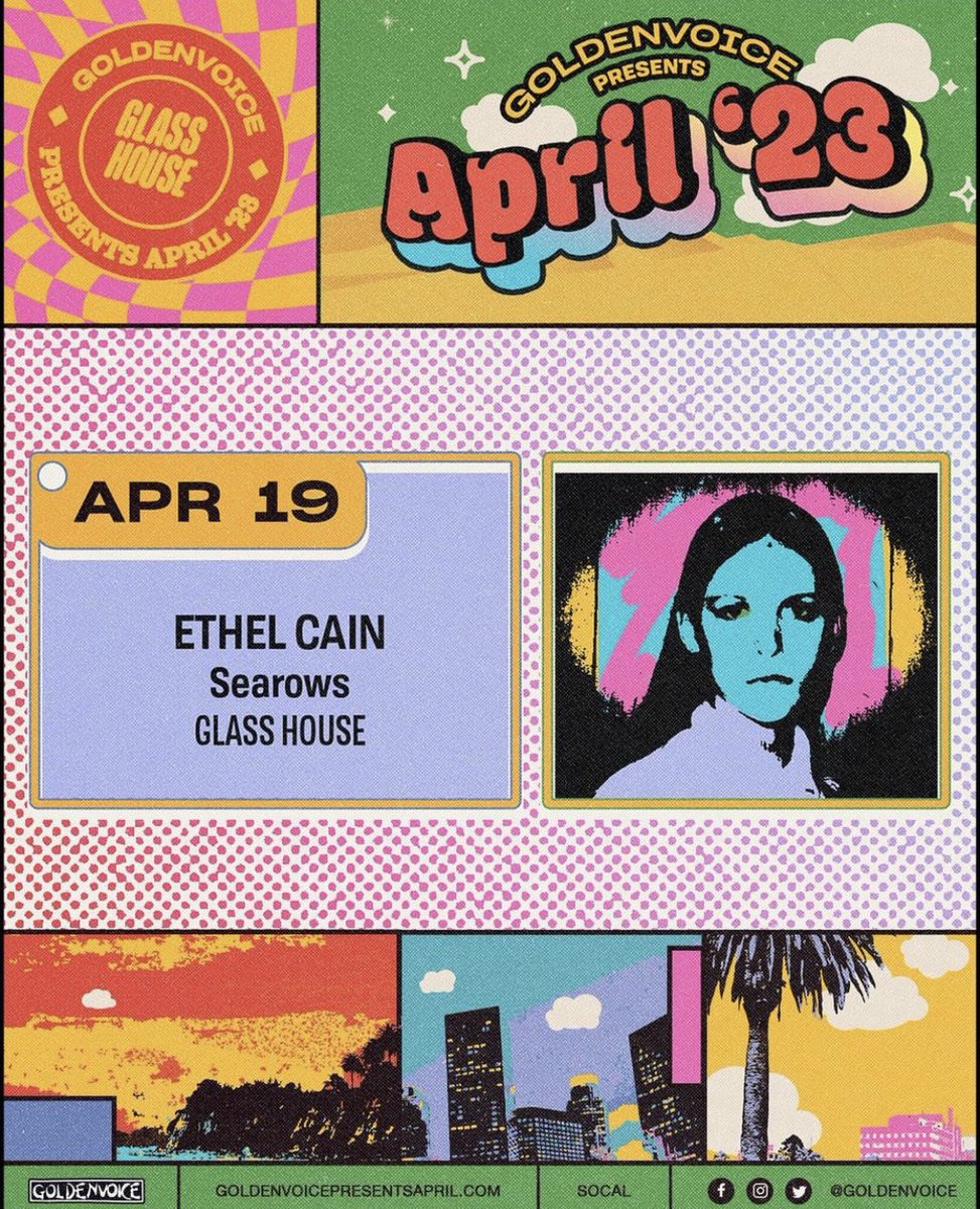 Searows (@saerows) will be opening for Ethel on April 19th at The Glass House in Pomona, California!