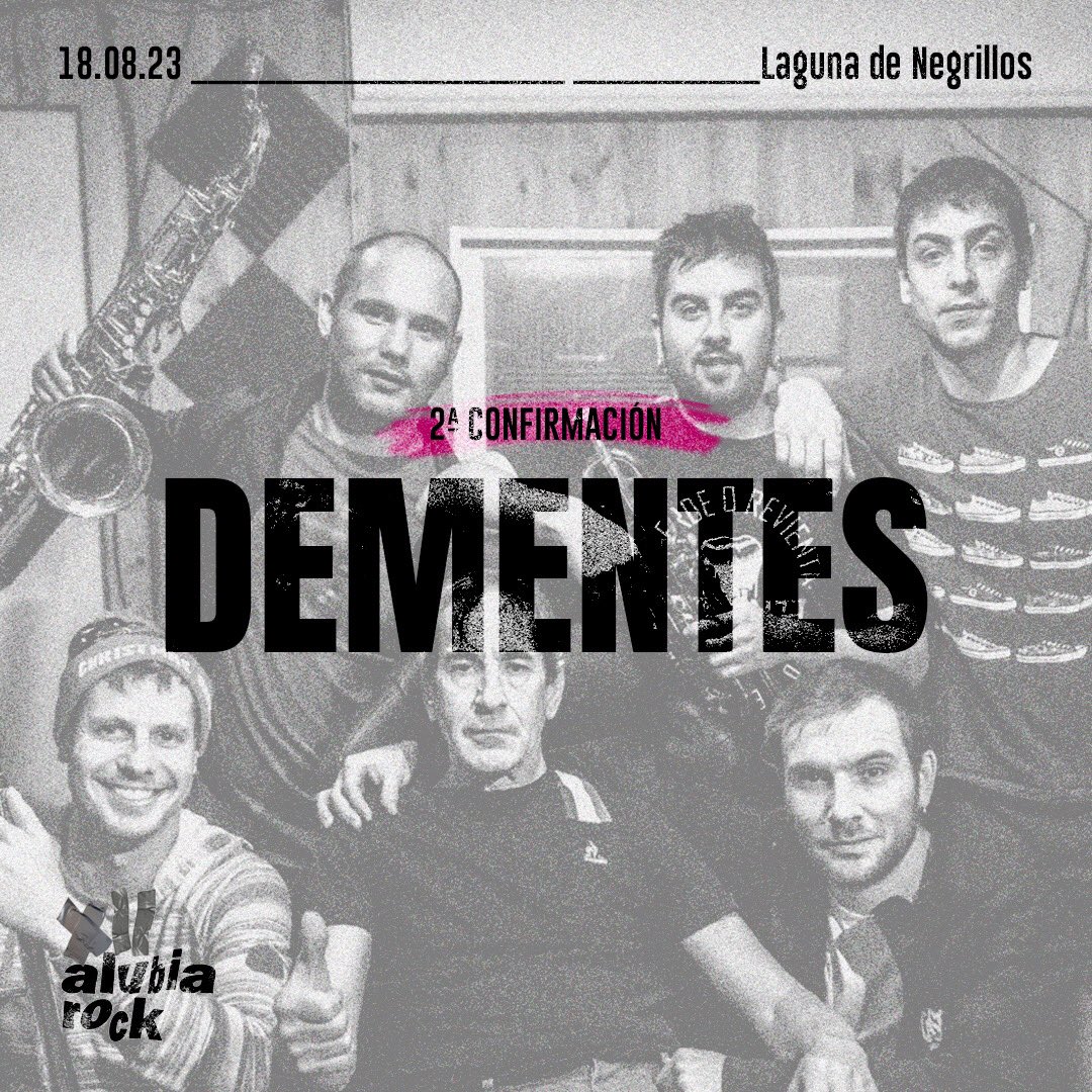 💣 2ªCONFIRMACIÓN DEL XII ALUBIA ROCK💣 
Esta segunda confirmación es un tanto especial, ya que tocan en casa y conocen el festival de primera mano.
Ellos son DEMENTES... <a href="/DEMENTESdmnts/">DEMENTES</a> presentan su 3º disco y a ritmo de ska ¡pondrán las explanada patas arriba! 🔥
