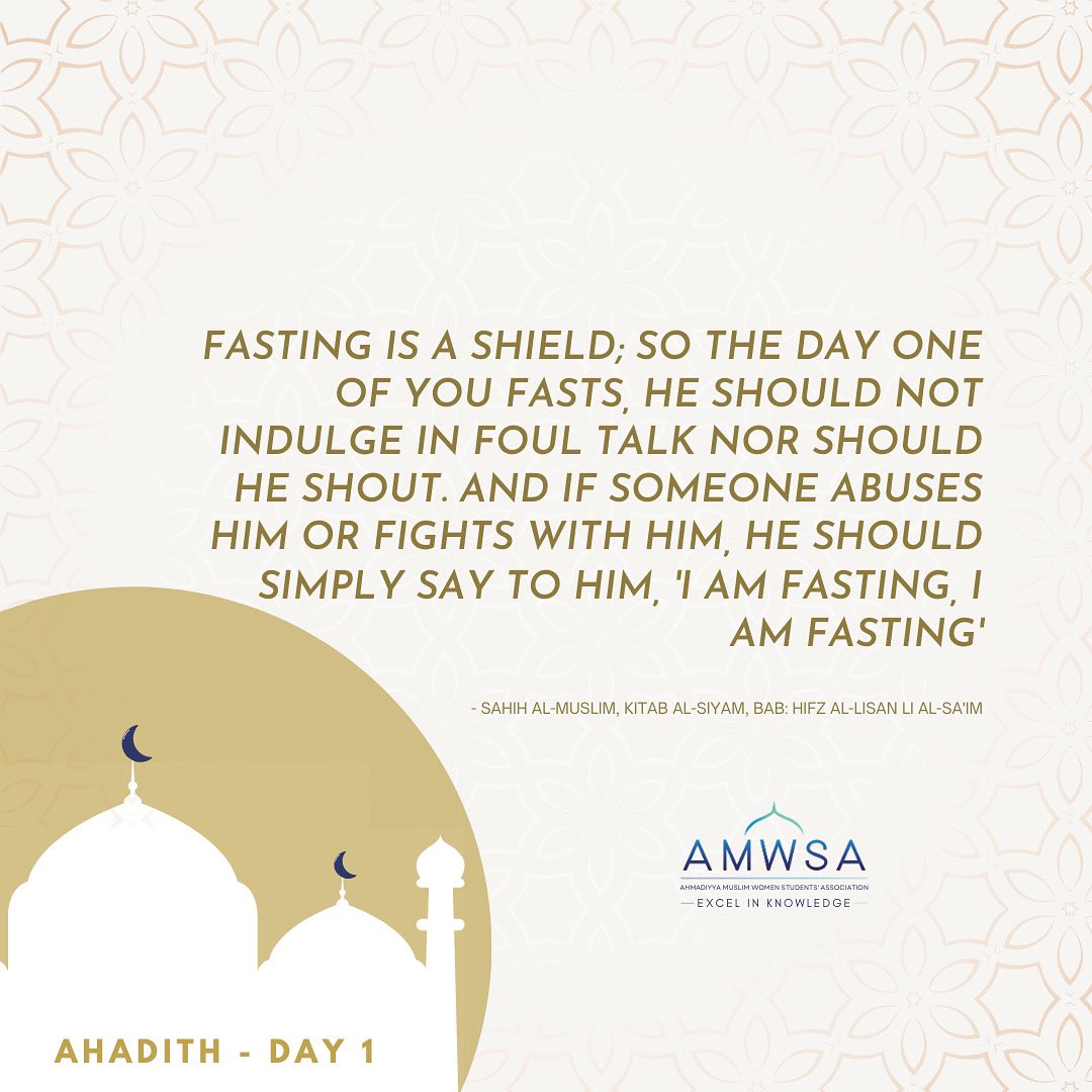 OfficialAMWSA's tweet image. This Ramadan we will be sharing with you all ‘30 days of Ahadith.’ We hope this series can bring further inspiration to you all in this holy month. 

1/30 
~ 
30 days of Ahadith
