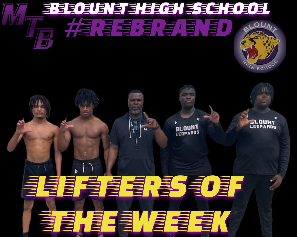 Let’s Go! Vote so tight amongst coaches.  We had to choose 4 Leopards!!! Shoutout to “Duke”, C. Seals, Mahan, and Coard.  These 4 stood out in the weightroom this week!!! #RebrandBlount #NoLiftNoBall #AllRoadsLeadToLottRoad