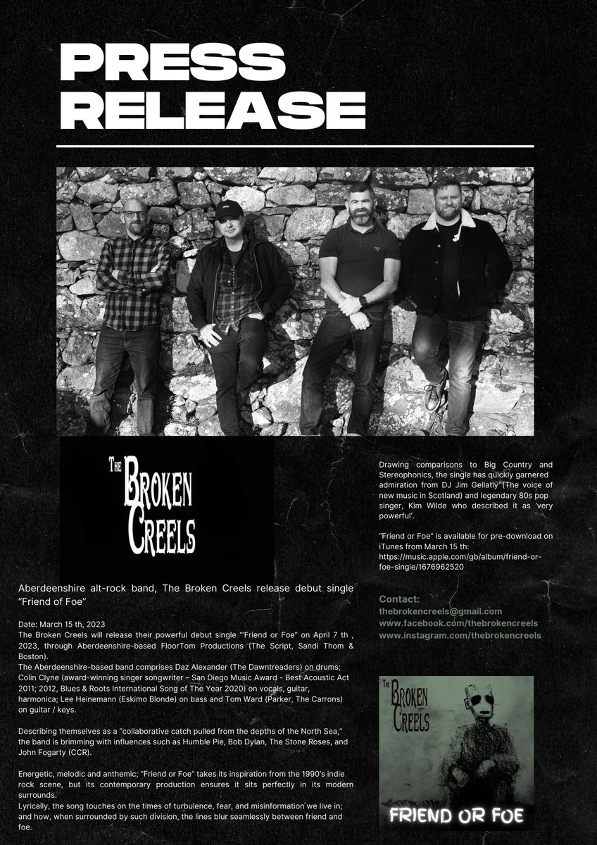SrworldwideM's tweet photo. Cheers @BBCRnG Emailed latest release from @colinclyne with new band #TheBrokenCreels "Friend or Foe" You folks and Emma #Rapal show have been amazing about supporting Colin over the years and love to share the new track with your listeners. @BBCSounds #BBCRadio Cheers, Sherrene https://t.co/xxc652OmHJ