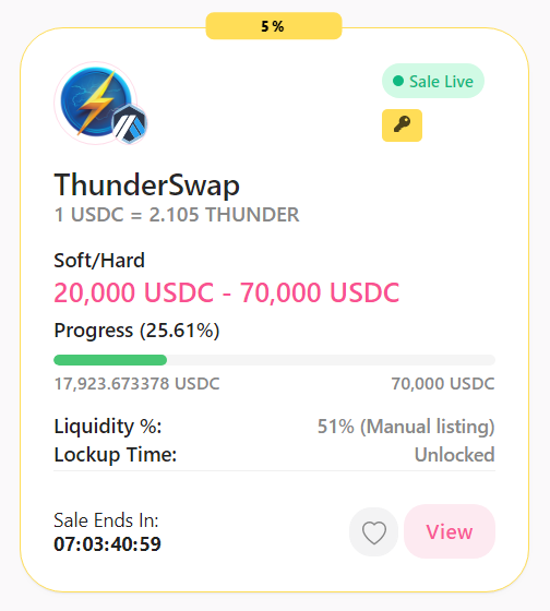 ThunderSwapFi's tweet photo. In just one hour, 25% of our public presale has already been filled! ⚡️
#presale #thunderswap https://t.co/bnEdOJVupE