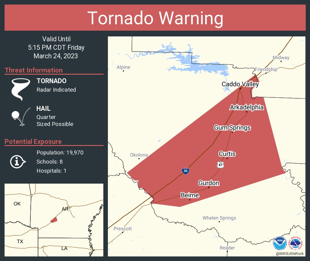 NWS Tornado on Twitter "Tornado Warning including Arkadelphia AR