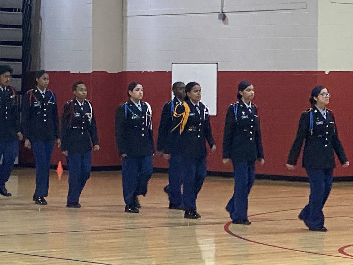 1SGLittlejohn's tweet photo. Team work makes the Dream work. Knightdale JROTC Drill team wins top trophies at Wake Forest drill competition. So proud of these cadets https://t.co/n4uaWUGFTl