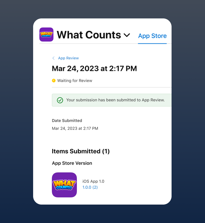 StephenJRichter's tweet image. What Counts is officially submitted to the App Store!! 🚀

My first solo app is almost live. Now just patiently waiting for Apple to review. Maybe I shouldn&apos;t have submitted EOD Friday 😄

#buildinpublic #mobiledeveloper #flutter #flutterdev