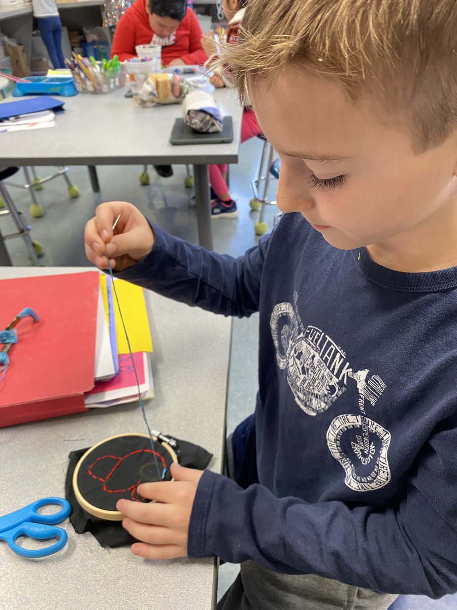 You never know what might spark creative curiosity. #amongus #LyonLearners #WeAreD34 #embroidery #choice #TABchat