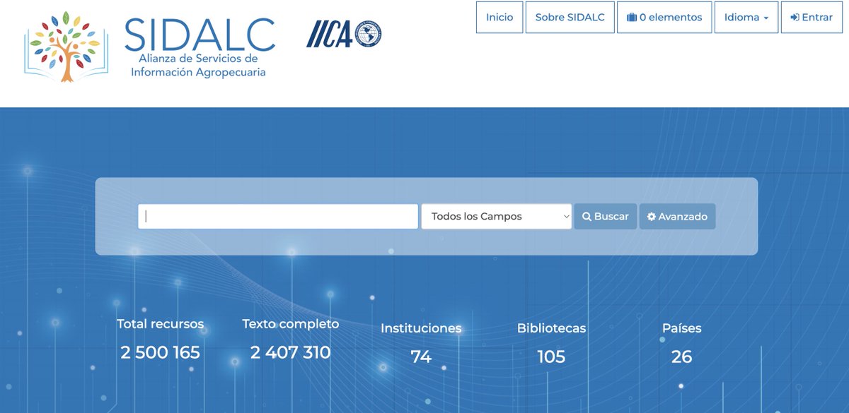 Acceda a recursos de información agrícola, pecuaria, forestal y ambiental de las Américas, en la nueva plataforma de la Alianza SIDALC. 
👉 sidalc.net

#agricultura #agro  #agronomia    #seguridadalimentaria #iica #juventud #agronegocios #sistemasagroalimentarios