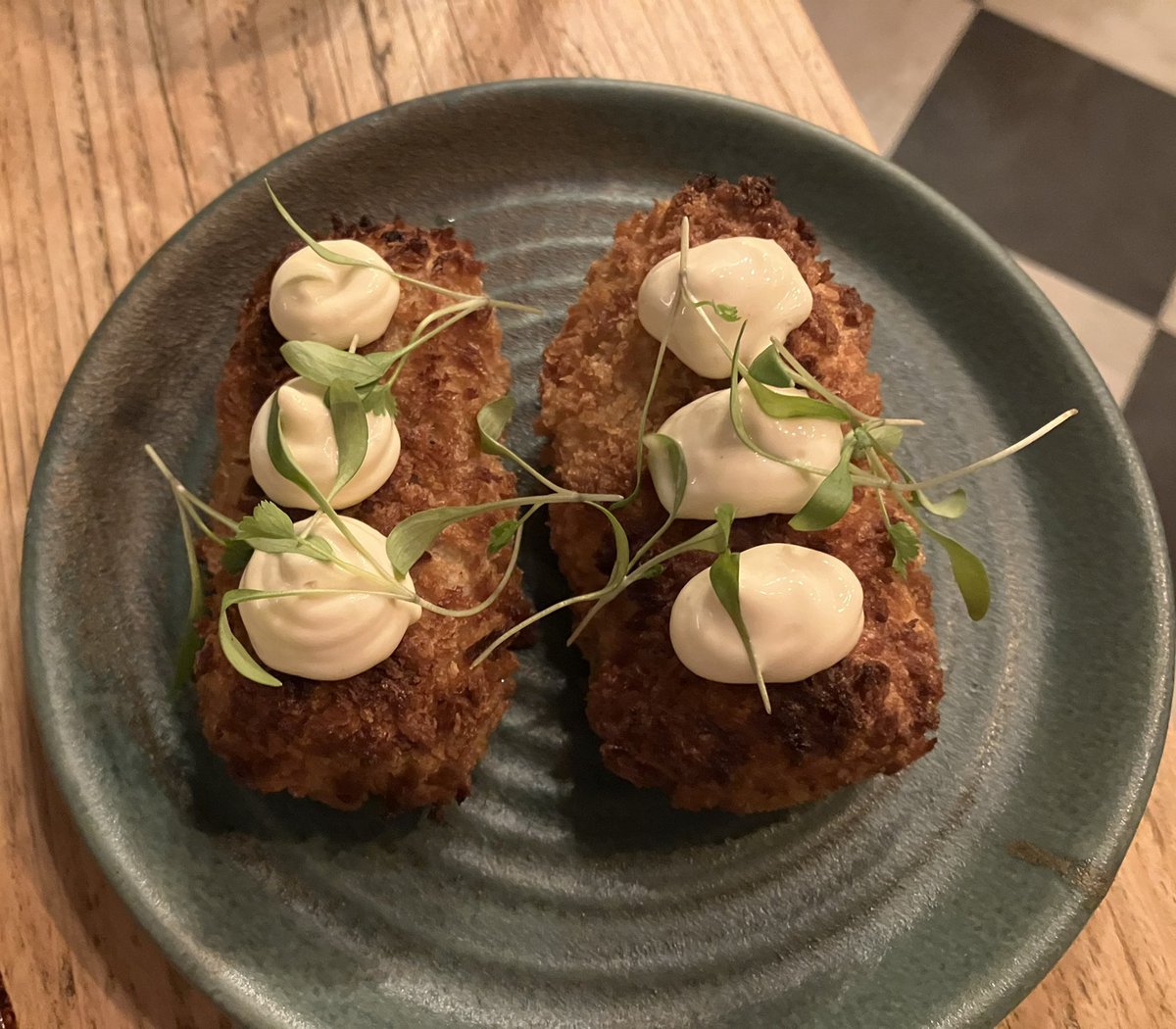 Doilynet's tweet photo. What a fabulous meal at #TheFig , Rye #MediterraneanTapas We are both stuffed to bursting!! https://t.co/CObR580GQI