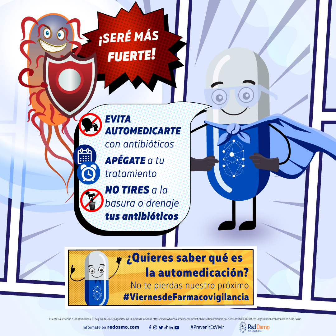OncologicoPot's tweet photo. 💊🦠¿Alguna vez te has preguntado qué es la #ResistenciaBacteriana por #Automedicación? 🦠💊

Acá te explicamos.

Fuente: Resistencia a los antibióticos, 31 de julio de 2020; OMS. https://t.co/TTE6DVdeXl OPS

#ViernesDeFarmacovigilancia

#PrevenirEsVivir

#FamiliaRedOSMO💙! https://t.co/GCpgrRSVM3