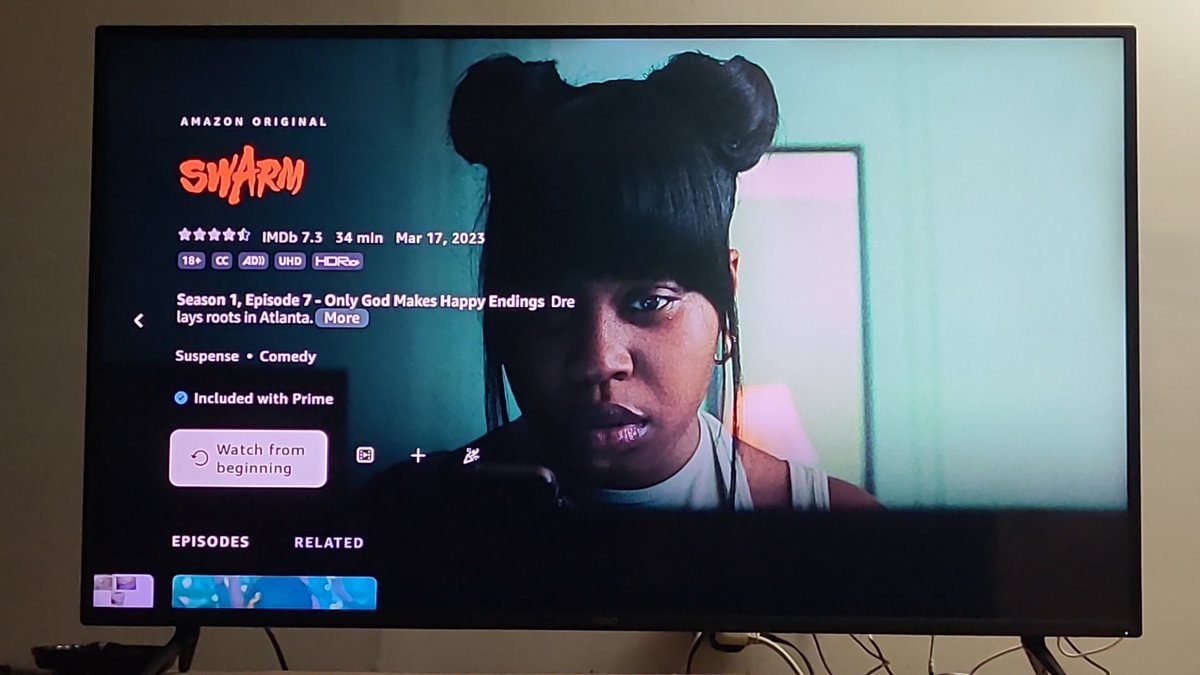 Matthew_26's tweet photo. I watched the whole season. That was wild. 😳 @Domfishback  @ChloeBailey @NirineBrown @heatherasimms @KarenTheSiren @billieeilish @DamsonIdris @naswana_moon @ParisJackson @justleon @IAmCreeSummer @PrimeVideo #PrimeVideo #SwarmOnPrime #SWARM https://t.co/OFtbBMhx05