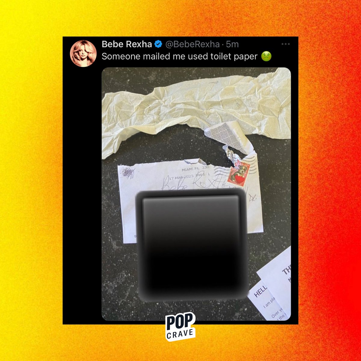 Pop Crave on Twitter "Bebe Rexha reveals that a fan mailed her used(02)