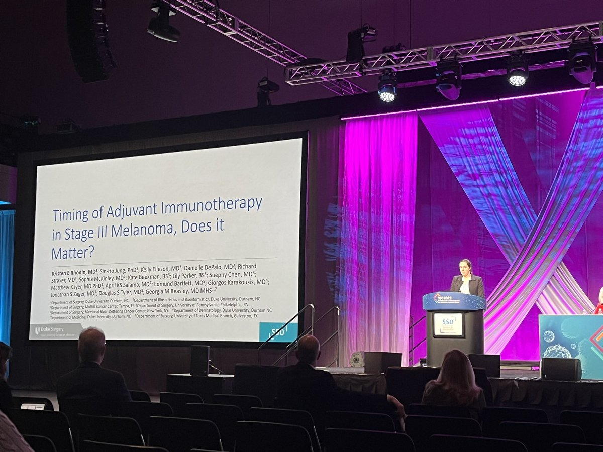 krisrho93's tweet photo. Such a great day at #SSO2023! Honored to receive the Dale Han Award and present my thesis work on the timing of adjuvant IO in melanoma. Followed up by a great debate on utilization of ILI moderated by @DukeSurgOnc’s own Dr. Georgia Beasley. So thankful for her mentorship! https://t.co/qfVLADO5U9
