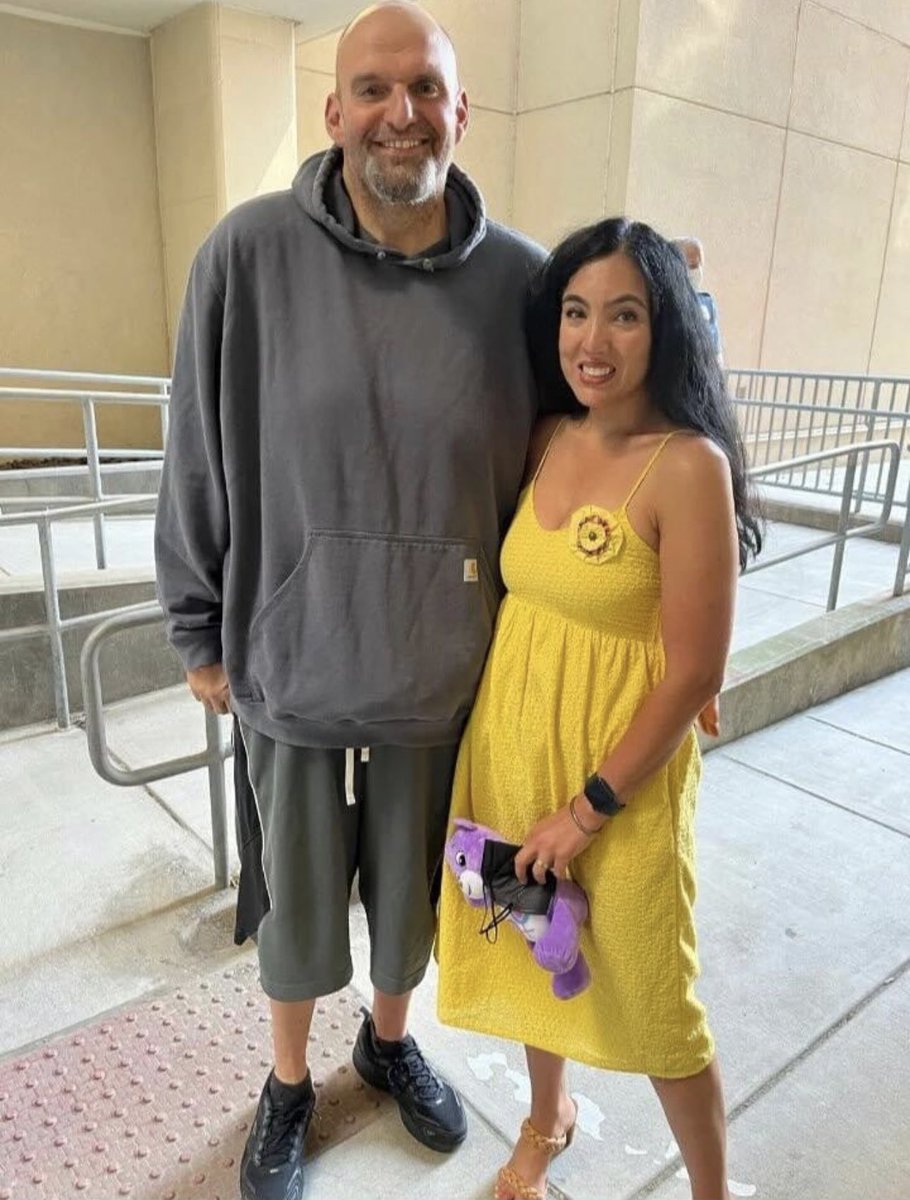 Who is this pictured with Fetterman’s wife?