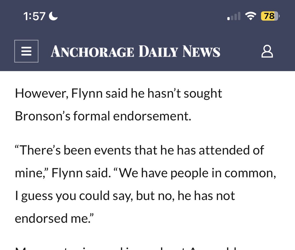 DermotMCole's tweet photo. .@adndotcom Bronson endorsed Flynn. The Flynn campaign put Bronson’s name on campaign ads for fundraisers. Bronson did not just attend events. Don’t allow him to lie this way without mentioning how dishonest Flynn is about this. #ancgov https://t.co/M8m6o62IJs