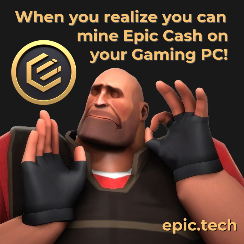 FreemanFrodo's tweet photo. @EpicCashTech @rodrixdigital #EpicCash has the most egalitarian approach to #Crypto Mining ⚒️💎⚒️ - anyone with a #GamingPC can do it! https://t.co/L2vDbf009F