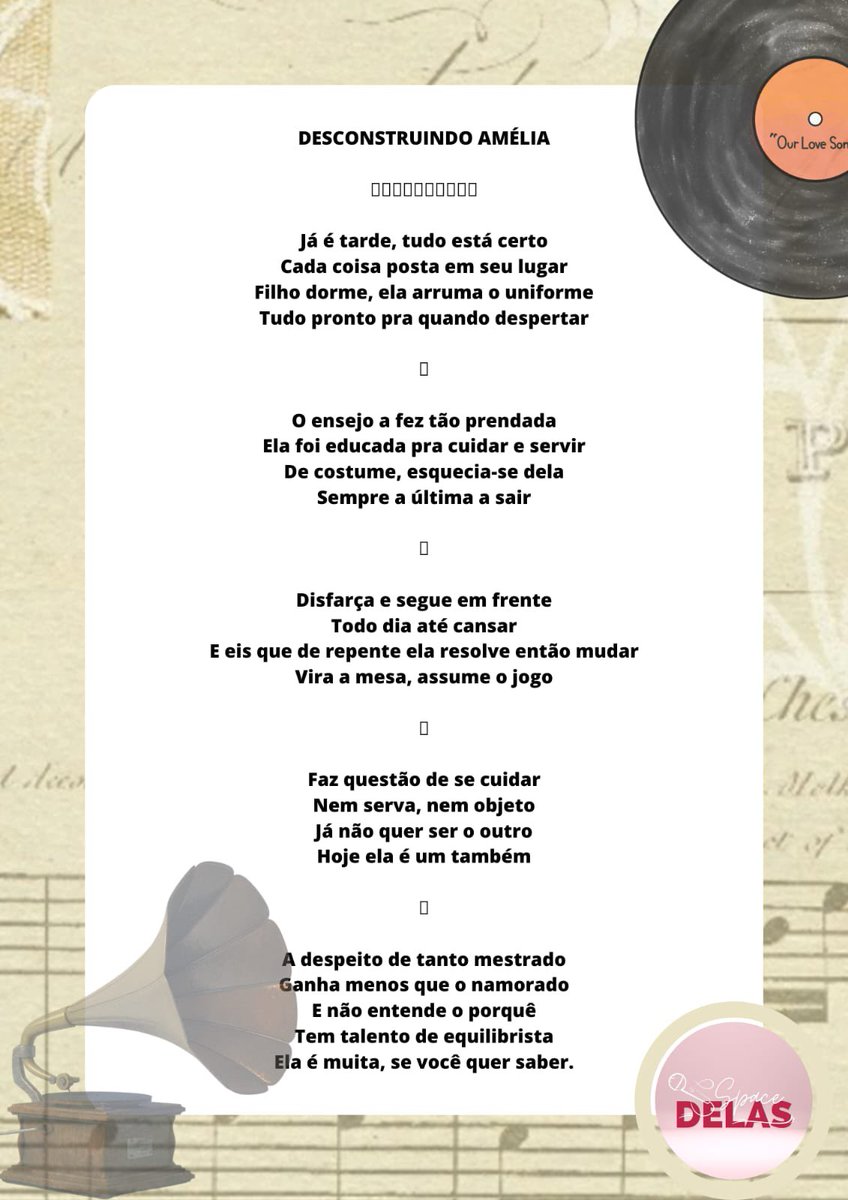 SpaceDELAS's tweet photo. A MÚSICA TEMA do #SpaceDELAS hoje as 8p.m, é DESCONSTRUINDO AMÉLIA (Pitty). Então VEM QUE É MAKE”, com @marcelocerrone Falando sobre maquiagem, beleza, cuidado, vaidade feminina, dicas e truques para realçar a beleza da #MULHER, e muito mais . #MultiversoMULHER,. https://t.co/VknVOkQVLj