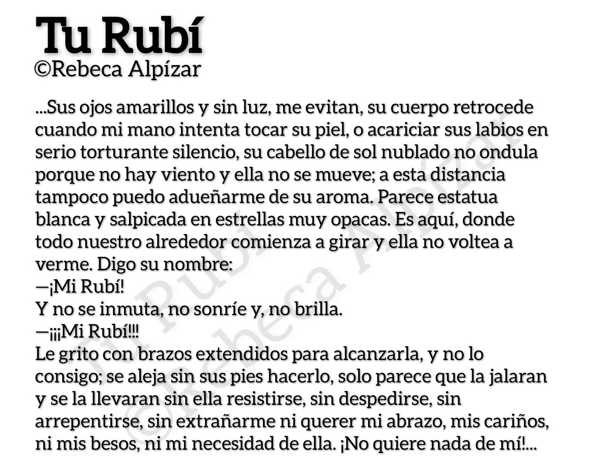 MiRubiLibro's tweet photo. ¡Muy buenas para todos! A este fragmento que hoy les traigo personalmente le tengo especial sentimiento, y espero con mucha ilusión les guste y les transmita aunque sea un poco lo que a mí me hace sentir.
Me despido deseándoles una linda tarde, o noche o día.
#MiRubi #TuRubi https://t.co/mjkH4FlQBS