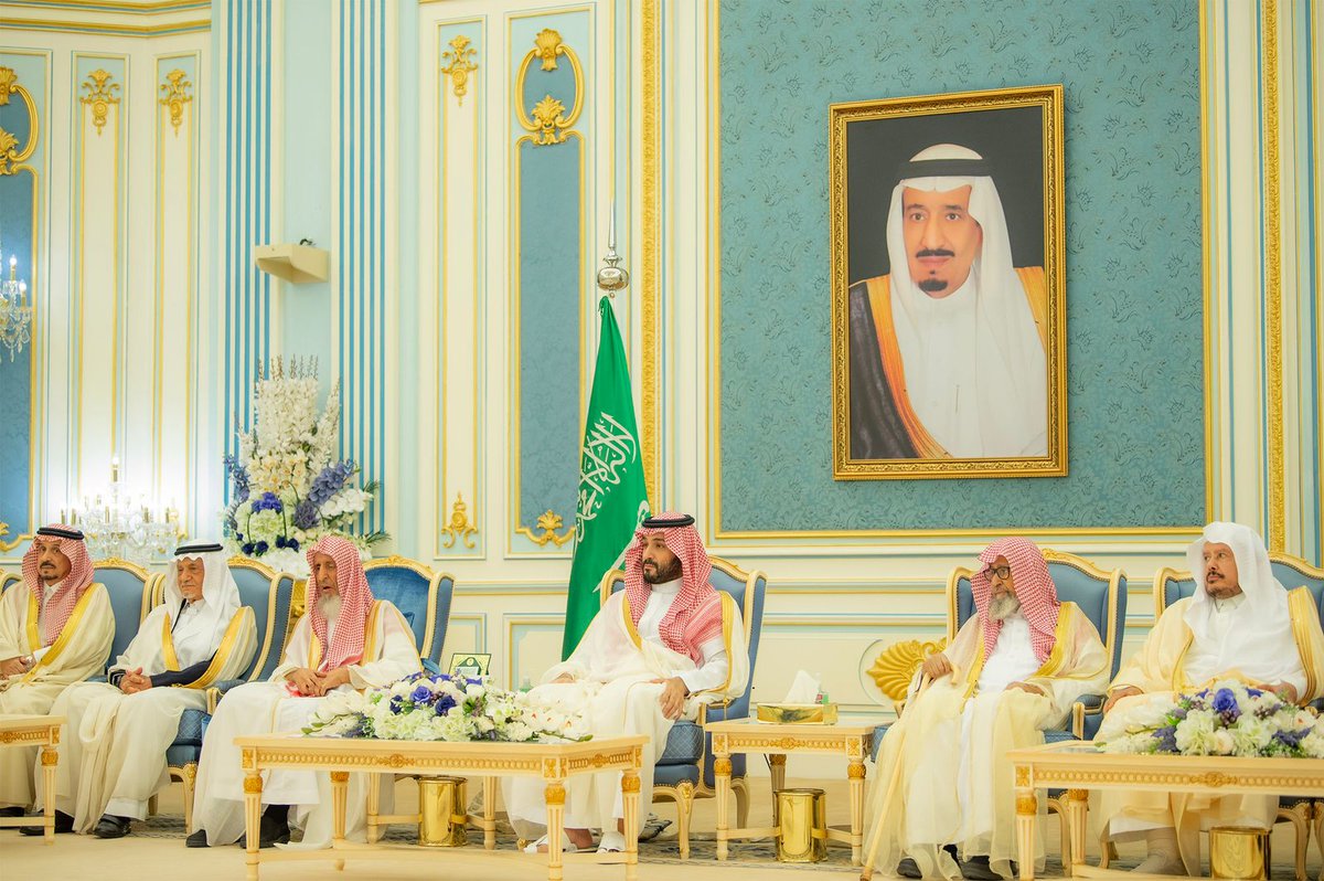 spagov's tweet photo. سمو #ولي_العهد يستقبل المهنئين بشهر رمضان المبارك.
https://t.co/SYq3HrPsqu
#واس https://t.co/FVF93v5OuI